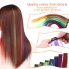 Highlight dyed wig pieces, ear-hanging dyed solid-color hair pieces, women's hair extensions, real hair, one-piece seamless, short permed style, flowing hair Application Scenario